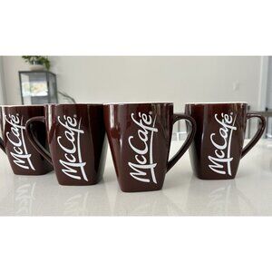 Lot of 4 McDonald’s Limited Edition 001 Brown McCafe 2014 Coffee Mugs Cups